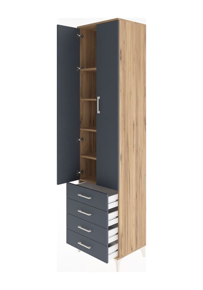 Hyperion Dolap 5 Raflı 4 Çekmeceli 2 Kapaklı 60x44x243 Çam-an... Çam Hyperion Dolap 5 Raflı 4 Çekmeceli 2 Kapaklı 60x44x243 Çam-an... Çam