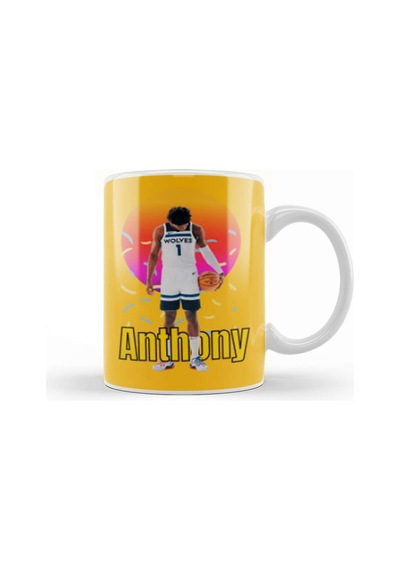 Anthony Edwards Vintage Art Legend Basketball Gift Kupa Bardak Porselen Karışık