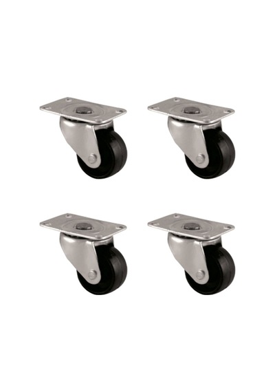 Furç Tablalı Bilyalı Teker - 32mm - Siyah Hks233 - 4 Adet