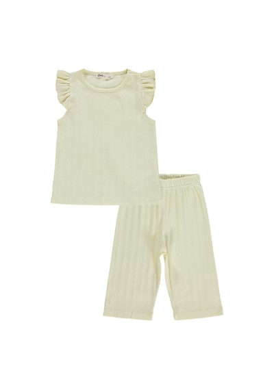 Civil Girls Kaprili 2-5 Yaş Pijama Takımı - Sarı