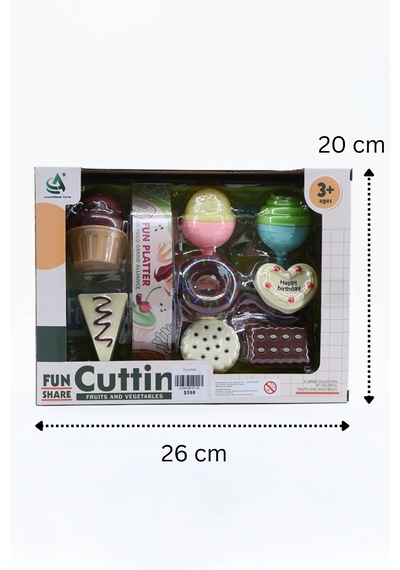 Tatlı Atölyesi Oyun Seti - 9 Parça Oyuncak Pasta, Dondurma, Kurabiye, Donut, Cheesecake, Cupcake & Tepsi 01