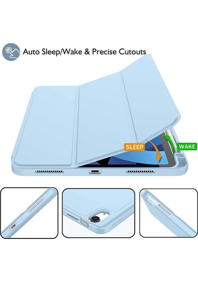 Apple Uyumlu iPad Air 11inç M2 2024 Kılıf Pen Charge Kalem Bölmeli A2902 A2903 A2904