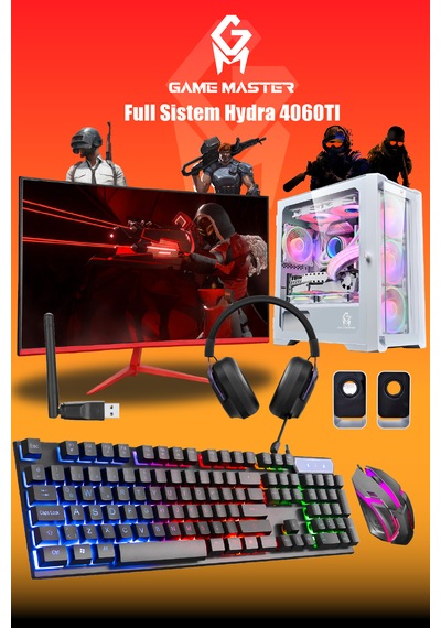 Gm Game Master Hydra 4060TI R7 5700X 23.8" Gaming Full Sistem Masaüstü Bilgisayar