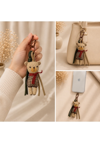Teddy Ayıcık Çanta Ve Telefon Charmı