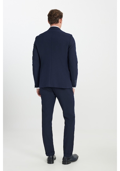 Ac&co Erkek Lacı Slim Fit Dar Kesim Kırlangıç Yaka Gofre Desenli Takım Elbise