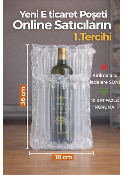 18x36 Cm 20 Adet Havalı Kargo Poşeti Airbag/airbed/airpack/airpak Ambalaj