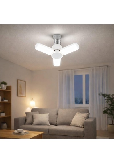 Tr 3 Kollu Katlanabilir Led Tavan Ampulü E27 Duy Uyumlu Yüksek Parlaklık Enerji Tasarruflu Modern Tavan Aydınlatma A Diğer