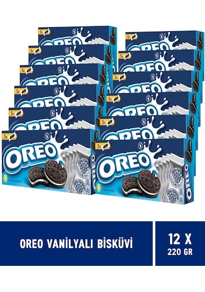 Oreo Vanilyalı Bisküvi 220 Gr - 12 Adet
