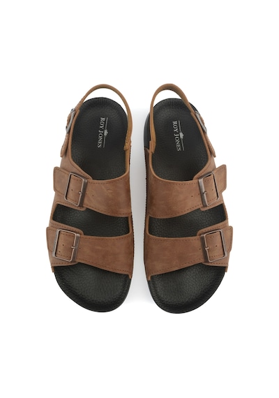 Roy Jones Barcelona Urban Sandals Rahat Yumuşak Tabanlı Erkek Sandalet-taba Taba