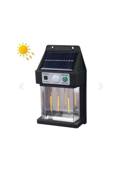 Güneş Enerjili Hareket Sensörlü Duvar Lambası 10 Parça Siyah