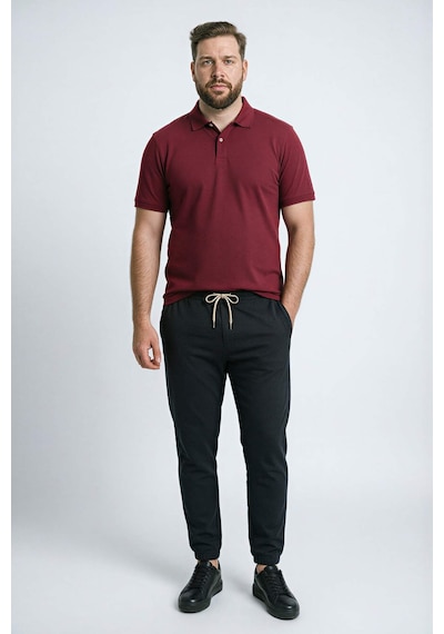 Defacto %100 Pamuk Polo Tişört H1650ax26spbr285 Bordo-br285