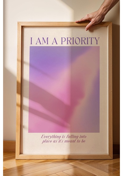 I Am A Priority Çerçeveli Tablo Aura Enerji Renkleri - Ben Bir Önceliğim