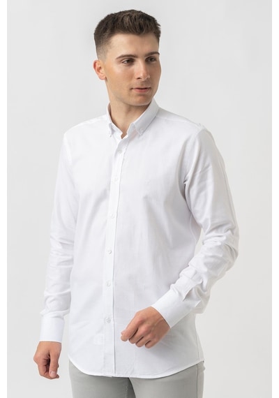 White Stone Aarburg G45044 Pamuklu Regular Fit Oxford Gömlek Beyaz-beyaz Beyaz