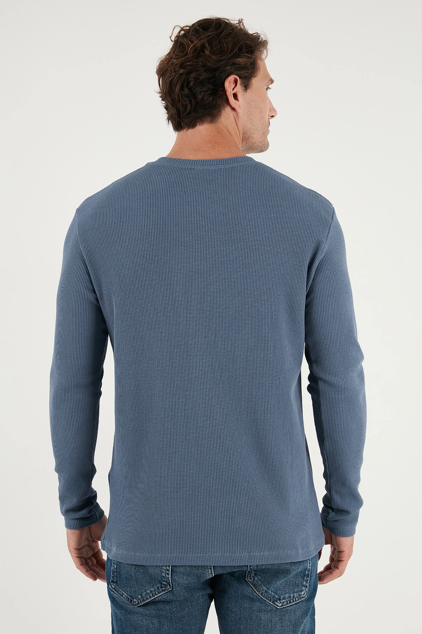 Buratti Pamuklu Bisiklet Yaka Slim Fit Basic Erkek Sweat 5905073S2 Antrasit-Koyu Gri