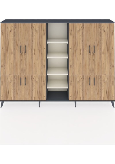 Arges Dolap 14 Raflı 8 Kapaklı 220x30x163 Antrasit-çam/aytaşı Atlas Çam/aytası - Antrasıt Arges Dolap 14 Raflı 8 Kapaklı 220x30x163 Antrasit-çam/aytaşı Atlas Çam/aytası - Antrasıt