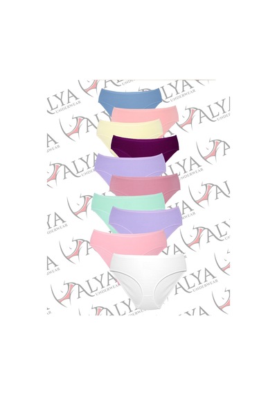 Alya Underwear Kadın Külot Basic Slip Renkli Pamuklu Iç Çamaşırı 10'lu Paket Multicolor-x32 Multicolor - X33