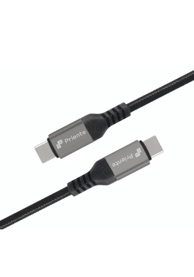 Priente Pd60cc 60w Örgülü Type-c To Type-c Hızlı Data/şarj Kablosu 1.5 Metre Priente Türkiye li