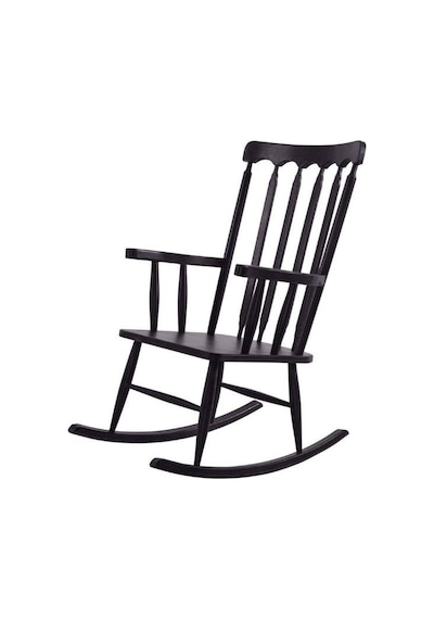 Dakota Rocker Amerikan Retro Ahşap Sallanır Sandalye Siyah