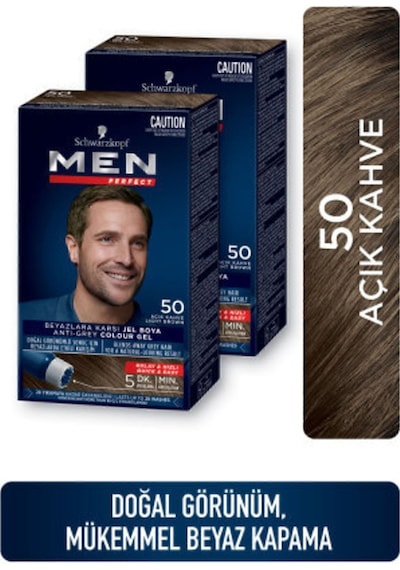 Schwarzkopf Men Perfect Saç Boyası 5.0 Açık Kahve 2'li Schwarzkopf Men Perfect Saç Boyası 5.0 Açık Kahve 2'li