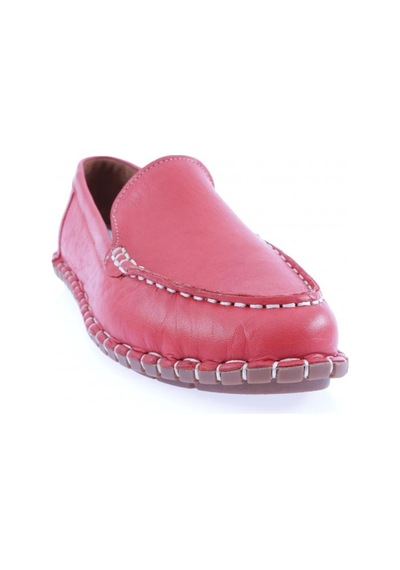 Dgn 603-23y Kadin Dikiş Detayli Loafer Ayakkabi 603-2109-R0766 Kırmızı