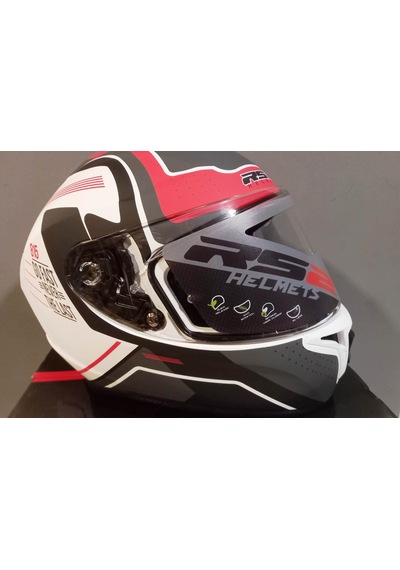 Rs2 320 Dp815 Beyaz Kırmızı Siyah Kapalı Kask