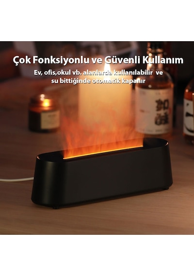 Ezere A3 Ev Ve Ofis İçin Alev Difüzörü Ve Ultrasonik Hava Nemlendici