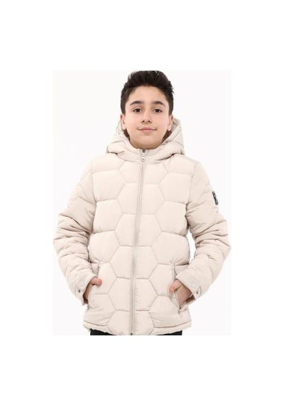 Benitto Çocuk Fermuarlı Cepli İçi Tüylü Mont-14765 Krem