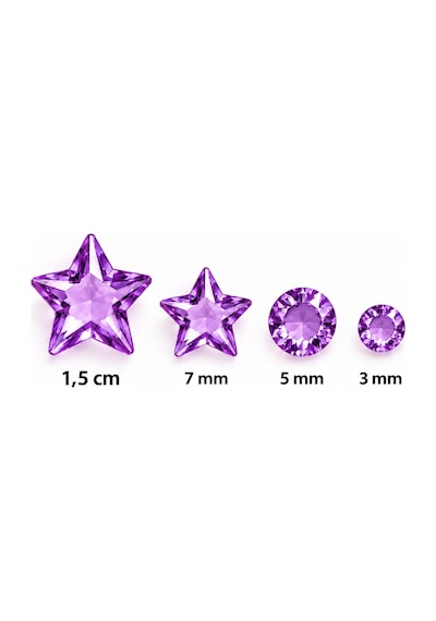Taş & Yıldız Rhinestone Sticker Yapışkanlı Saç, Yüz, Tırnak, Vücut Ve Süs Taşı Çok Renkli