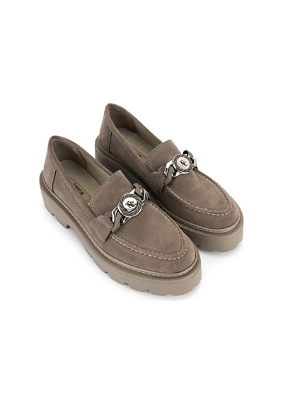 Tamer Tanca Kadın Vegan Vizon Loafer Ayakkabı 817 0890 Bn Ayk Sk22/23 Vızon Suet Vizon