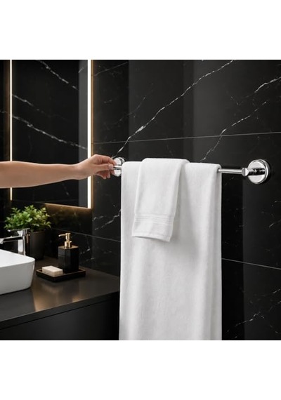 Metal Krom Bez Havlu Asma Askısı Aparatı 42 Cm Banyo Lavabo Vidalı Askılık Sağlam Askı Diğer