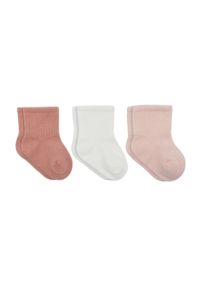 Erturkstore Cherry Girl 3'lü Penye Soket Çorap 10138 Pudra Çok Renkli