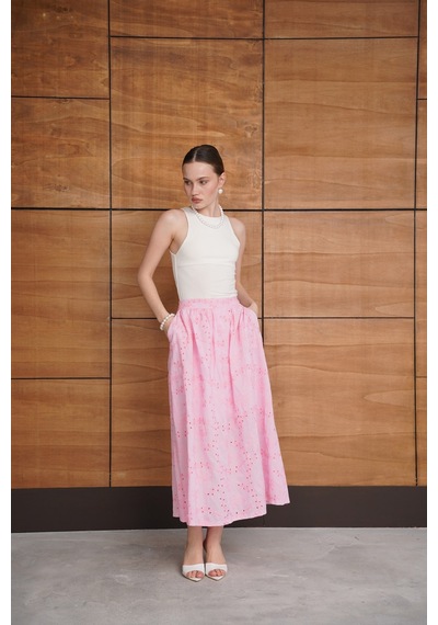 Verymoda Brode Uzun Etek - F2080 Pembe