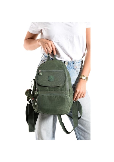 Baginn Kadın Sırt Çantası Kapaklı Model 30 25 Cm Hafif Klinkır Kumaş Spor Çantası Günlük Bayan Çantası Yeşil