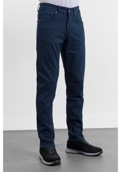 İmza Lacivert 5 Cep Düz Paça Gabardin Slim Fit Pamuklu Pantolon 1003260318