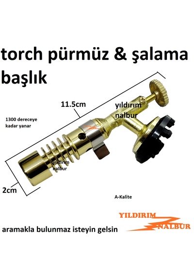 Torch Pürmüz Gold Şalama Başlık Küçük Boy Yakyak Hobi Tipi Pürmüz Gümüş - Sarı