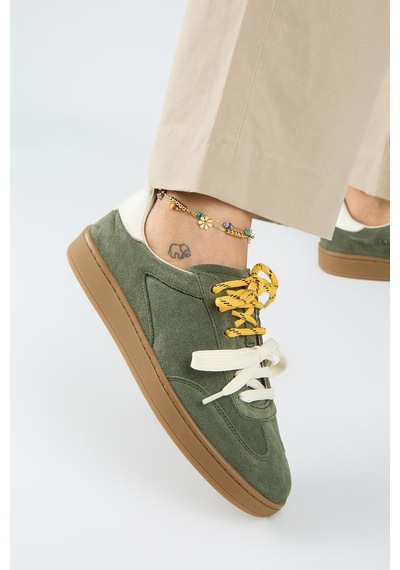 Manijero Krahe Barbella 2 Kadın Hakiki Deri Üç Ayrı Alternatif Bağcıklı Haki-ekru Sneakers Manijero Krahe Barbella 2 Kadın Hakiki Deri Üç Ayrı Alternatif Bağcıklı Haki-ekru Sneakers