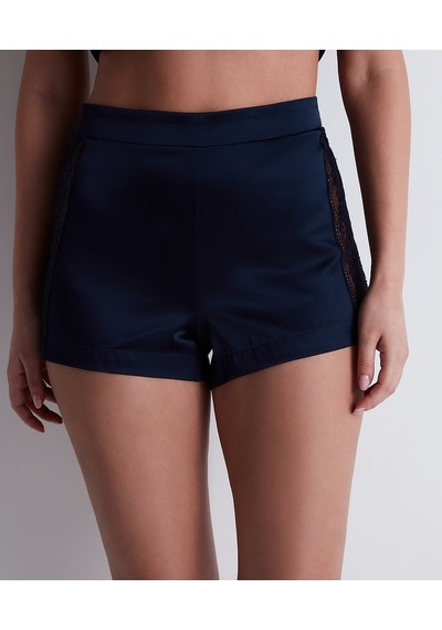 Aubade Midnight Whisper Shorty Dantelli Stretch Ipek Şort Külot Mavi