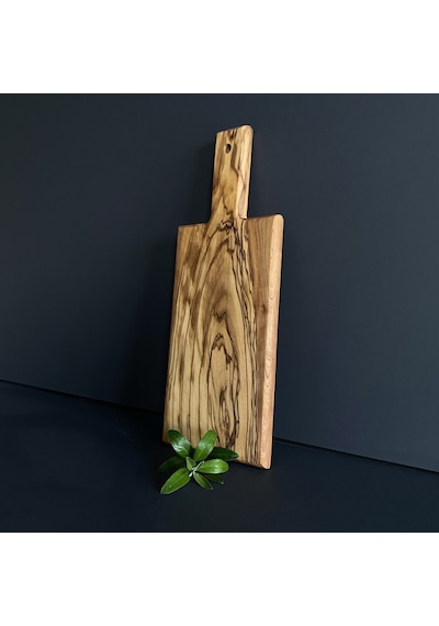 Zeytin Ağacı Ahşap Dikdörtgen Steak Tahtası Sunum Tahtası 34x14 Cm Kahverengi