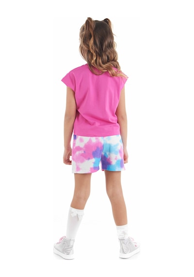 Denokids Mshb&g Yıldızlı Batik Kız Çocuk T-shirt Şort Takım Çok Renkli
