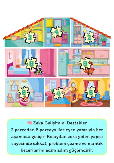 Kino Nun Evi - Aşamalı Puzzle 8 Oda 80 Farklı Ev 35-50 Cm