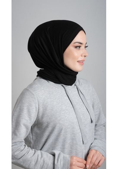 Hürrem Bone Siyah Pratik Hazır Geçmeli Şal Viskon Kumaş Penye Şal 2108_01