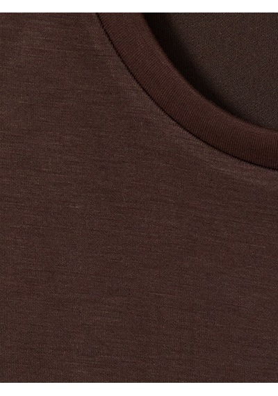 Lcwaıkıkı Curve Kahverengi Büyük Beden Soft Touch Kadın Tişört