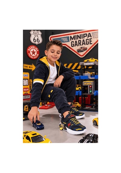 Minipa Garage Lacivert Erkek Çocuk Garaj Tabanlı Çift Metal Arabalı Ortopedik Spor Ayakkabı