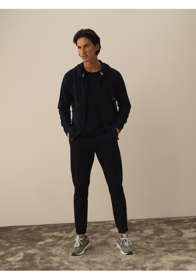Xint Lacivert Pamuk Dokulu Slim Fit Sweatmont 350168