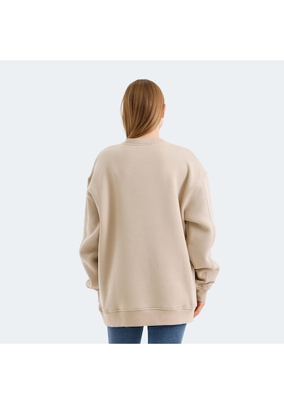 Slazenger VADIM Oversize Kadın Oversıze Bej Sweatshirt