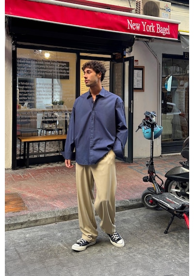 Basic Poplin Gömlek Lacivert Lacivert