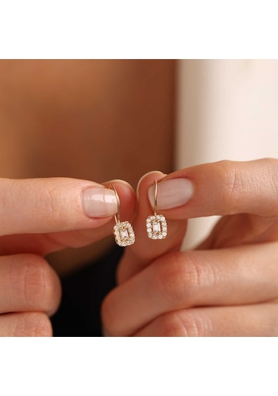 Sembol Gold Sallantılı Altın Çocuk Küpe Baget Form