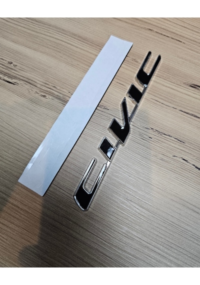 Honda Civic Uyumlu İthal Metal Bagaj Yazısı Krom Zemin Siyah Yazı Krom Siyah Etiket
