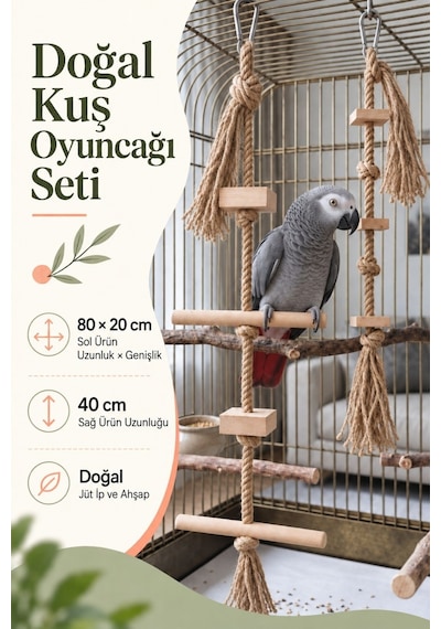 Mivra Pets 2'li Papağan Merdiven Kemirme Oyuncağı
