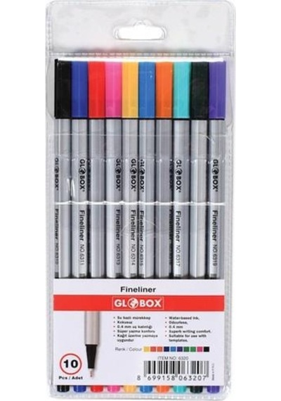 Globox Fineliner Kalem 10 Renk